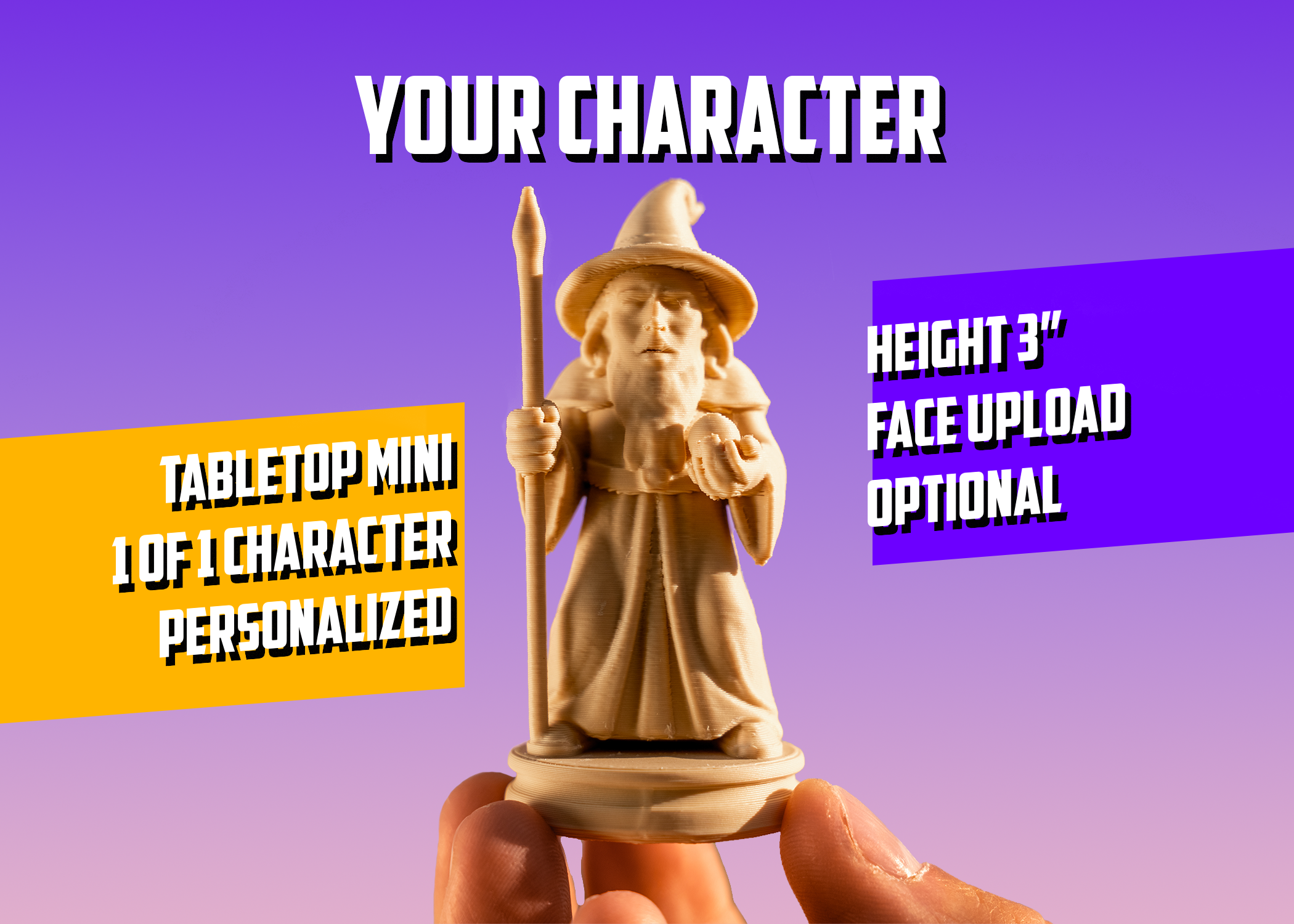 Custom D&D Miniature with your Face | Tabletop Mini | RPG Character Gift