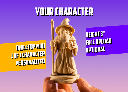 Custom D&D Miniature with your Face | Tabletop Mini | RPG Character Gift